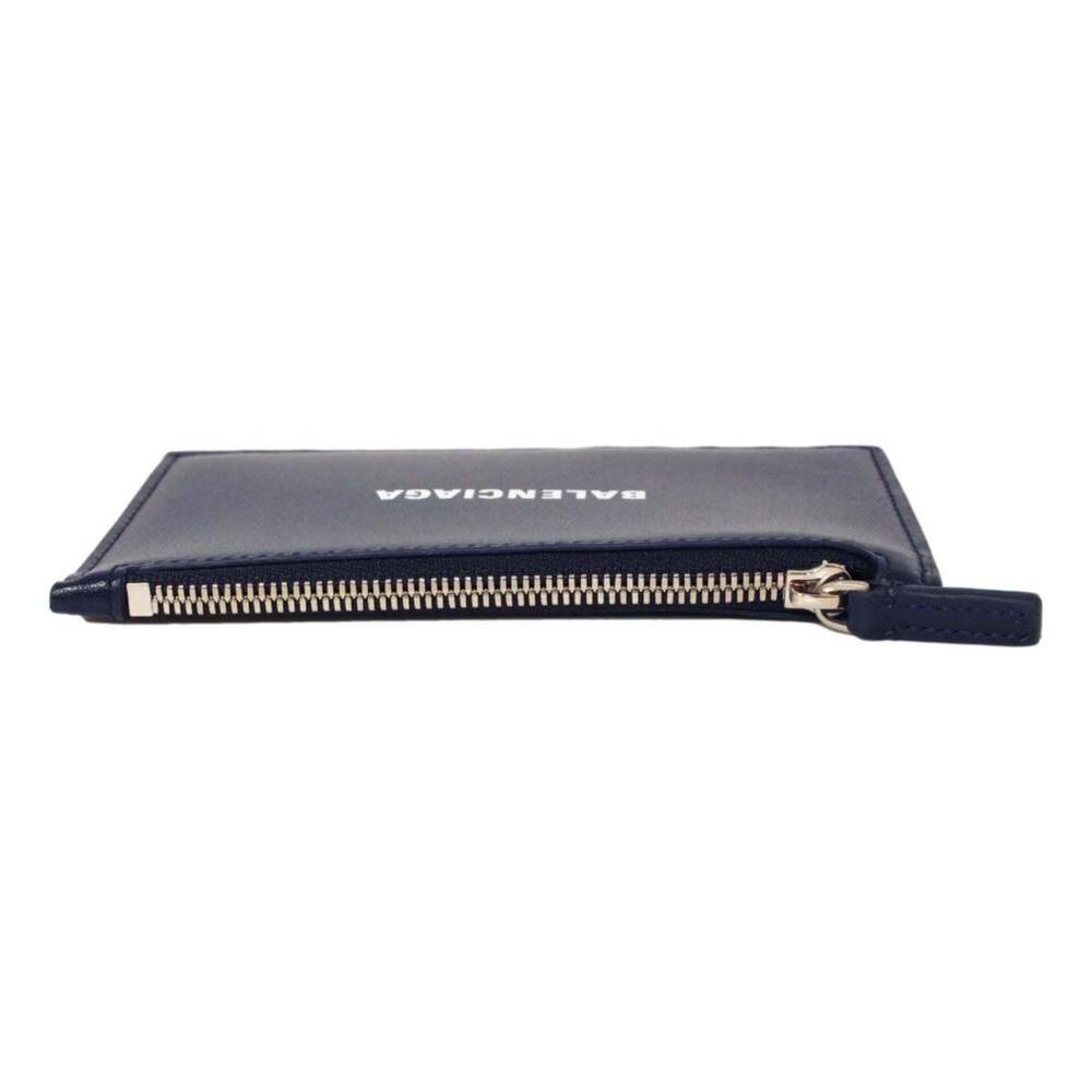 Balenciaga Cash Navy Leather Large Coin Card Holder - Picture 4 of 6
